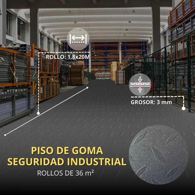 Pisos De Goma Ascensores Zonas De Carga Gimnasios 3mm - 1m2