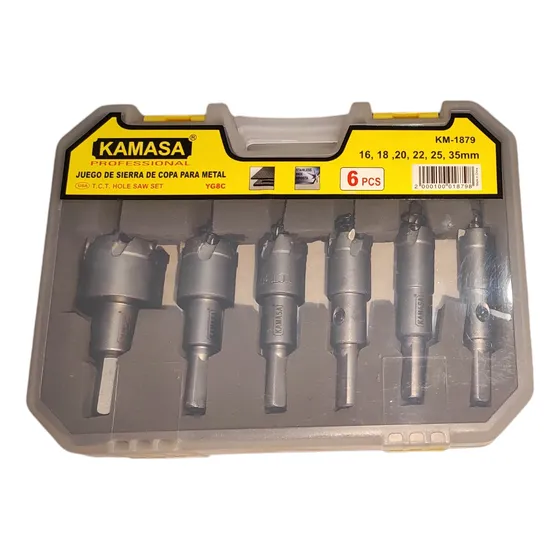 Set 6 Brocas Sierra Copa Tct Para Metal 16-18-20-22-25-35mm