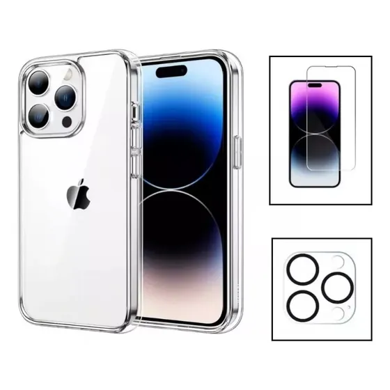 Case Funda Para iPhone 15, Pro, Max Plus Mica Vidrio Camara