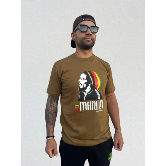 Remera Hombre Bob Tam Negra Little Jahmaica 100% Algodón
