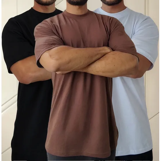Kit 3 Camisetas Oversized Para Academia E Dia A Dia Algodão
