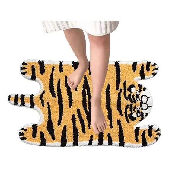 Yunju Tapete Baño Suave Tigre Antideslizante Lavable X