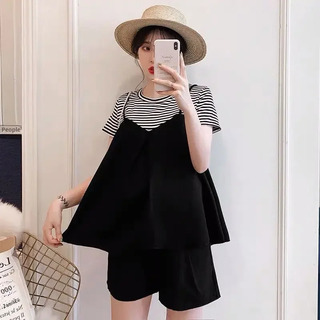 Xl - Traje De Maternidad De Dos Piezas A La Moda A Rayas Xl - Traje De Maternidad De Dos Piezas A La Moda A Rayas