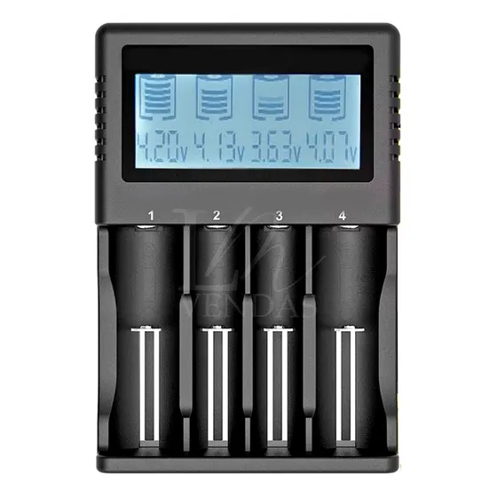 Carregador 4 Baterias Lanterna 18650 127/220V Display Lcd 127/220v