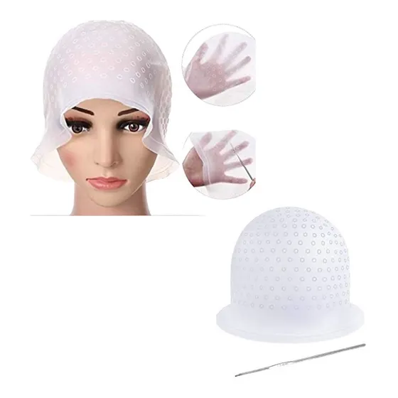 Gorro Para Mechas De Silicón Con Aguja Uso Profesional