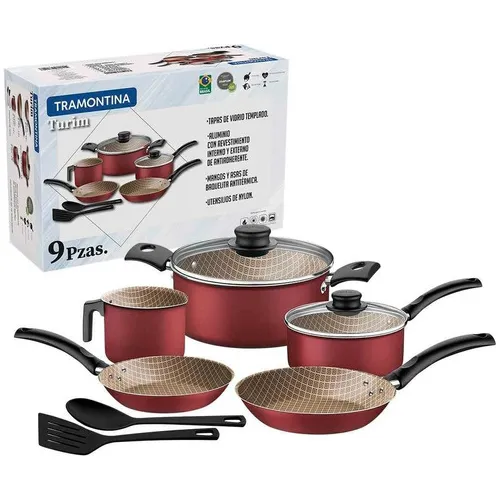 Batería De Cocina 9pz. Turim Rojo Tramontina 27899/111