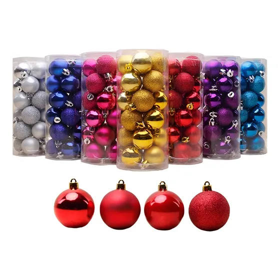 Kit C/24 Bolas De Natal P/ Arvore 3cm 4 Modelo Diferentes