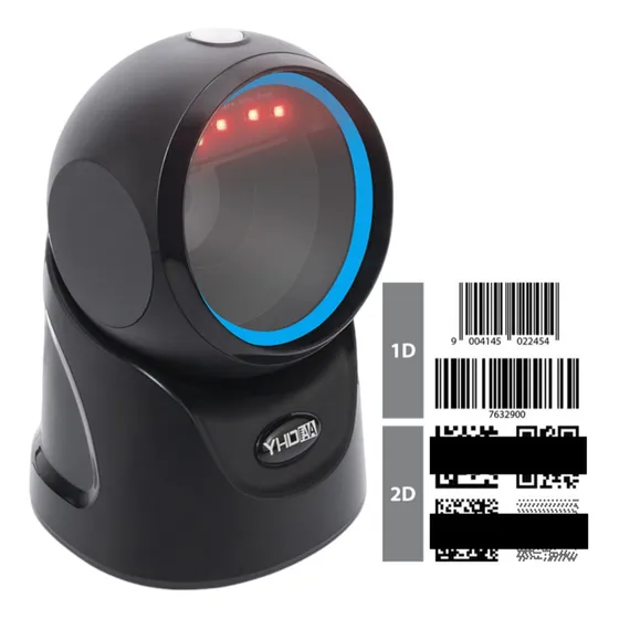 Lector Escáner De Códigos De Barras Omnidireccional Usb Con Base Color Negro Lectura Rápida Ideal Para Trabajo Pesado Códigos 1d, 2d Y Qr, Cable Usb, Compatible Con Todos Los Sistemas