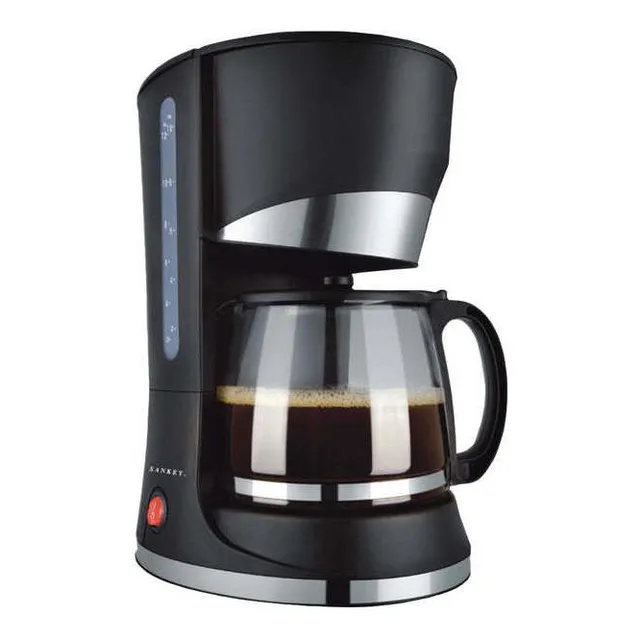 Cafetera Eléctrica 1.2 Lts Negra 12 Tazas 800 Watts Sankey