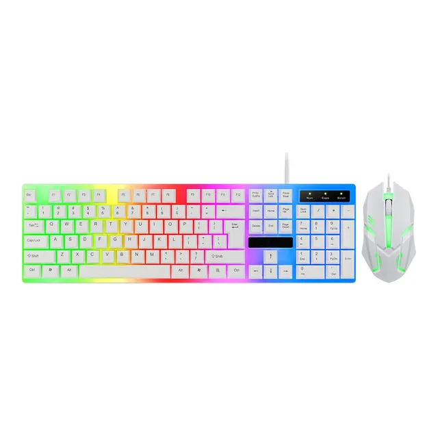 Kit Teclado Mouse Gamer Luz Rgb Iluminado Led Usb Alambrico