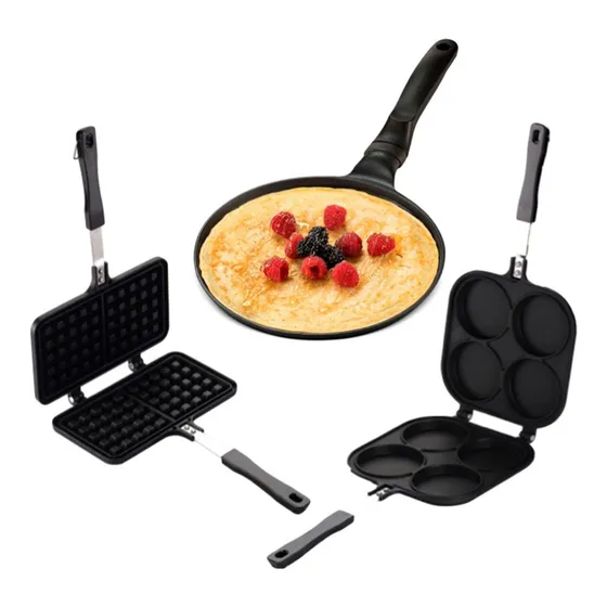 Pack 3 Sartenes   Panqueques , Waffles Y Pancakes