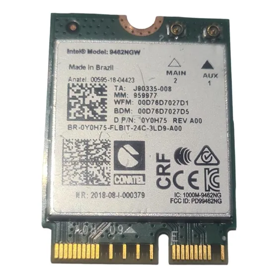 Placa Wifi Dual Band 5ghz Bluetooth 5.0 Notebook Dell 3501