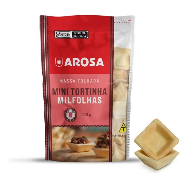 Mini Tortinhas Milfolhas Arosa 4x4cm C/81 Unid.