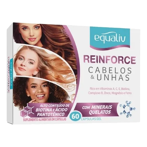 Reinforce Cabelos E Unhas Biotina C/60 Cápsulas - Equaliv