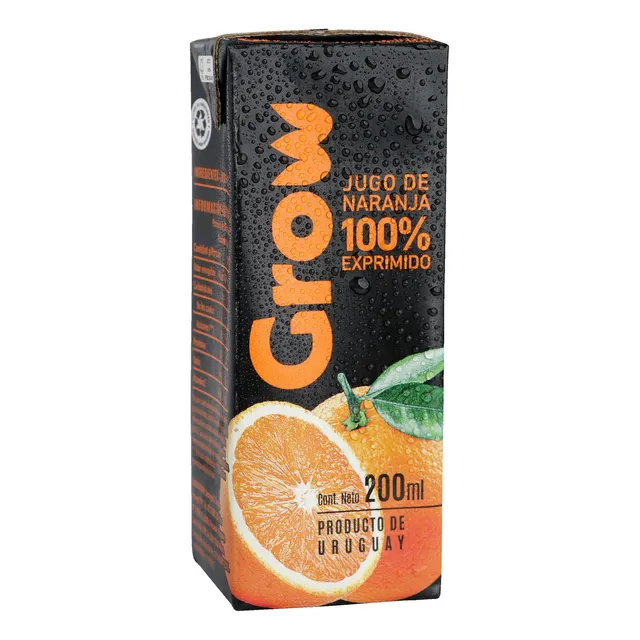 Jugo De Naranja 100% Exprimido Grow 200 Ml