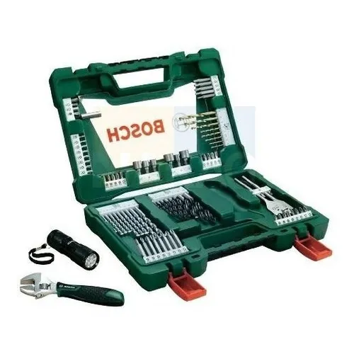 Kit de accesorios 2607017193 de 83 piezas con funda Verde Bosch