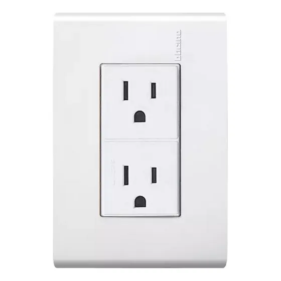 20 Contacto Electrico Placa Polarizado Duplex Aterr 2p T