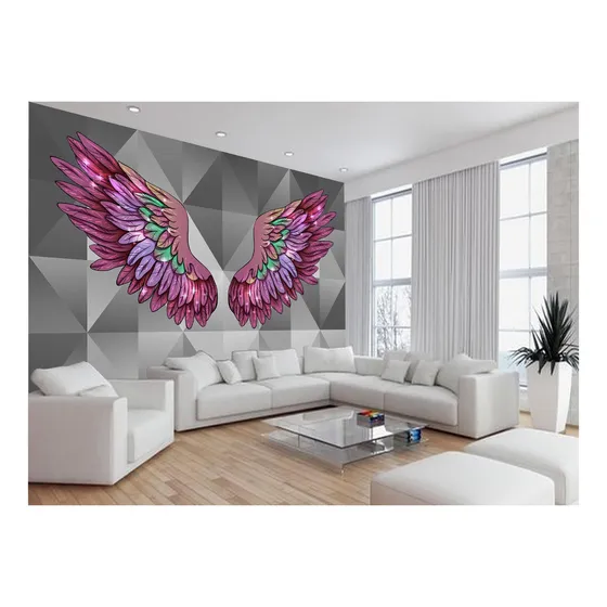 Papel De Parede 3d Arte Asas Selfie Insta Cores 3,5m² Tra261