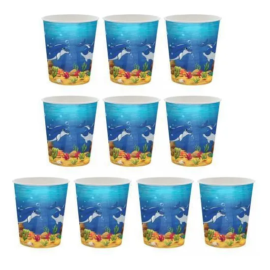 3 Vajilla De Fiesta, Vajilla Desechable, 10 Vasos De Papel