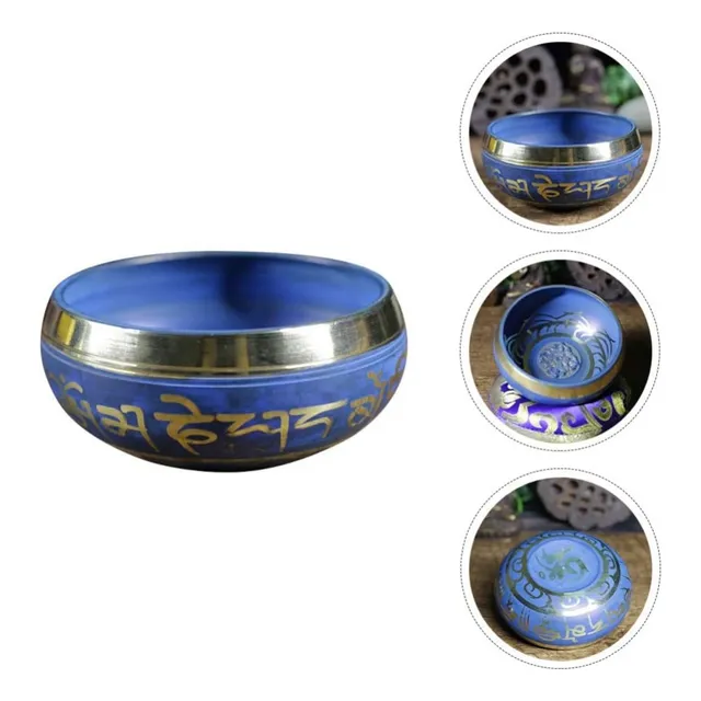 Cuenco Tibetano Color Azul 3.35 PuLG. Meditación Y Curación