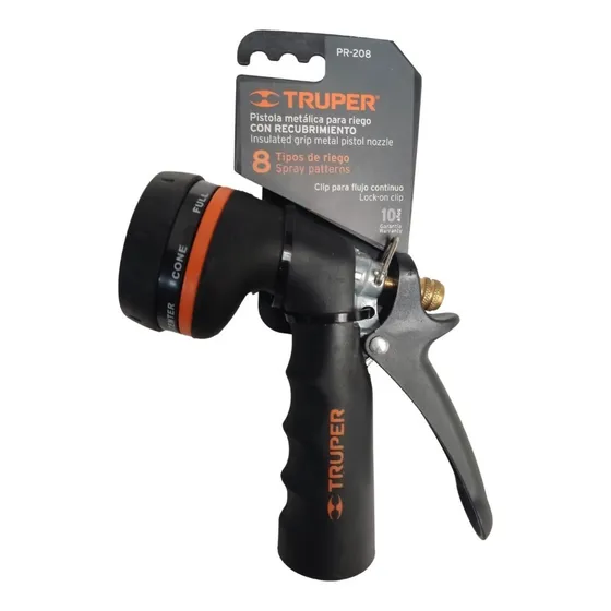 Pistola Metálica Para Riego Con Recubrimiento Pr-208 Truper 