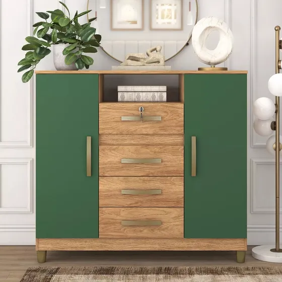 Cómoda Cajonera Guardaropa Con Llave Organizador Dormitorios