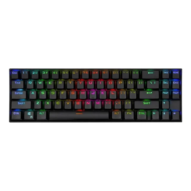 Teclado gamer inalámbrico Redragon QWERTY Red inglés UK color negro con luz RGB