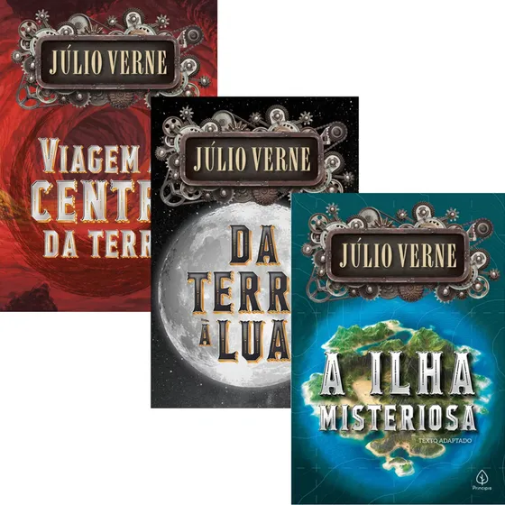 Livros Viagem Ao Centro Da Terra + Da Terra À Lua + A Ilha