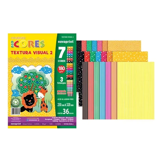 Bloco Textura Visual 2 Novaprint 7cores Papel 180g Estampado