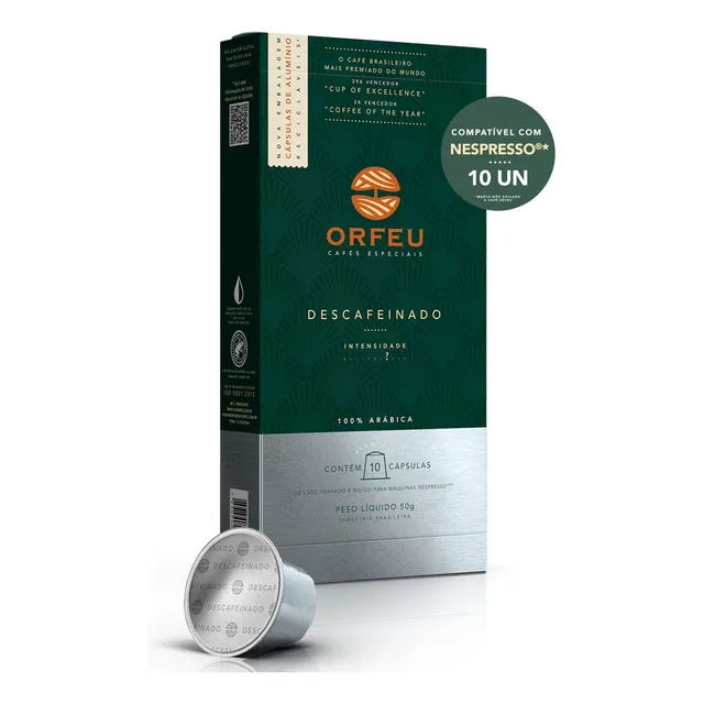 Café Orfeu Descafeinado 10 Caps Nespresso® 100% Arábica 50g