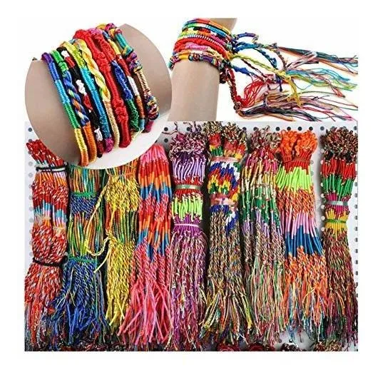 Capsa 100 Pulsera Cuerda Tejida Para Regalar Niña Niño