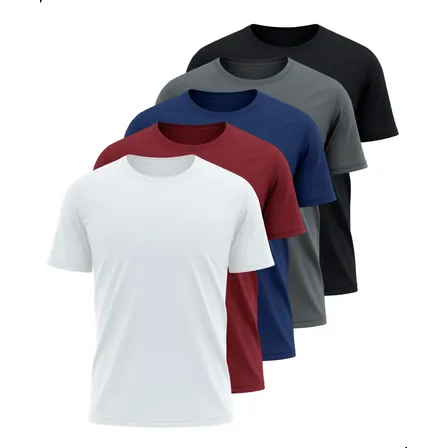 Kit 5 Camisetas Básicas Masculina Dry Fit Lisa Tradicional  Variado G