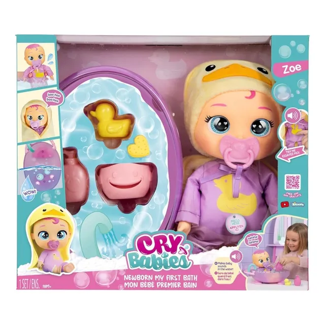 Muñeca Cry Baby Bebe Llorón Accesorios Y Sonidos 30 Cm
