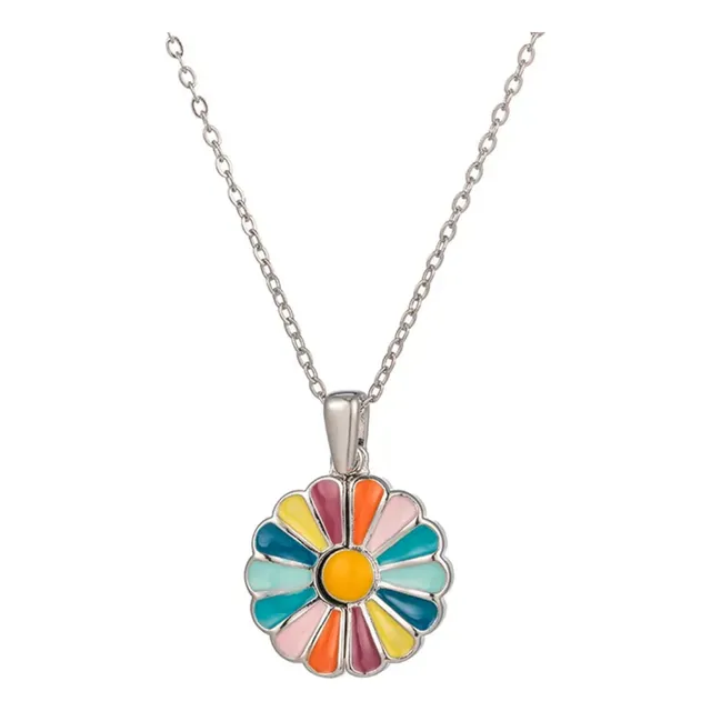 Collar Para Mujer De Girasol En Acero Y Enchapado En Oro 18k