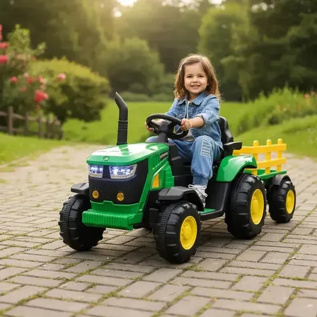 Trator Elétrico Infantil Zippy Toys Verde E Amarelo Com Controle Remoto Verde/amarelo 127/220v