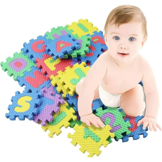 Alfombra Bebe Foami Goma Rompecabeza Abecedario Numeros Abc