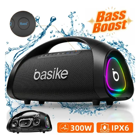 Basike Caixa De Som Bluetooth 300w Boombox TWS 40hz - 20khz Bass Boost 30000mah Ipx6 Caix…