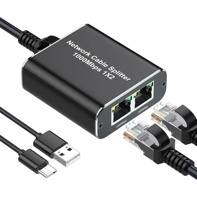 Adaptador Splitter De Red Rj45 1 A 2 Velocidad 1000mbps