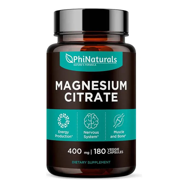 Citrato De Magnesio 400mg 180 Cápsulas Phinaturals