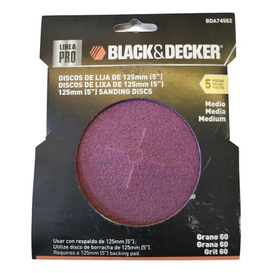 Disco De Lija Black & Decker Set X 5 Grano 60 Bda74562