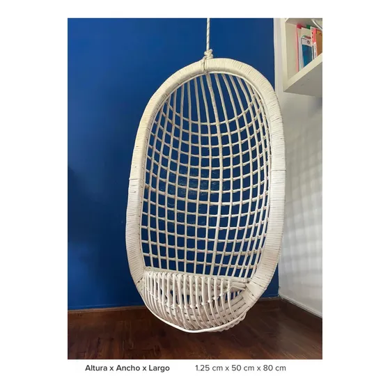 Hamaca Silla Mimbre Blanco