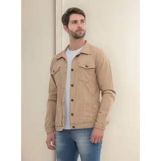 Jaqueta Jeans Masculina Bege Casual Premium Jaqueta Jeans Masculina Bege Casual Premium
