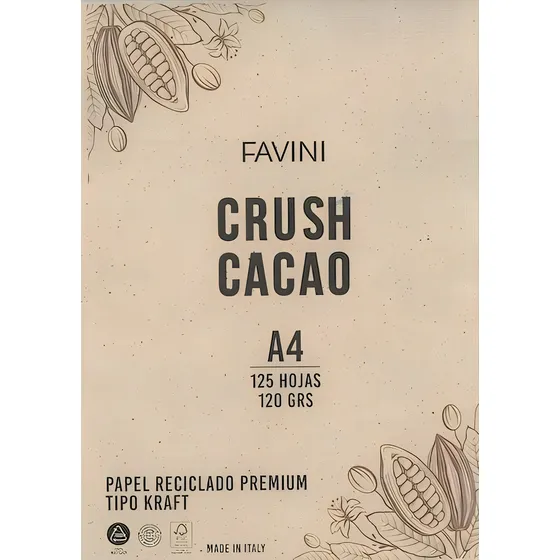 Papel Reciclado Favini Kraft Tamaño A4 125 Hojas 120 Gr Color Cacao