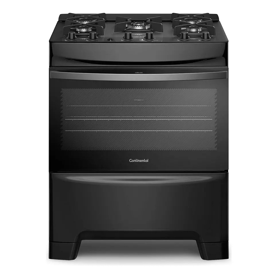 Fogão 5 bocas Continental preto Fc5gb bivolt