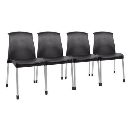 Silla Plástica Apilable X 4 Unidades Reforzada Patas De Caño Galana Malba Color Negro Para Tu Casa Silla Plástica Apilable X 4 Unidades Reforzada Patas De Caño Galana Malba Color Negro Para Tu Casa