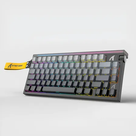 Teclado Gamer Attack Shark R85 He 75% 8khz Magnético Rt Rgb Lunar Português Brasil