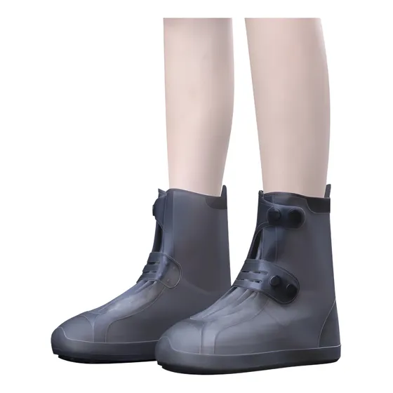 Cubre Zapatos Altos Silicona Impermeable Talle M Negro T2
