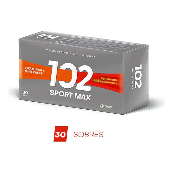 102 Sport Max Vitaminas Creatina Magnesio 30 Sobres