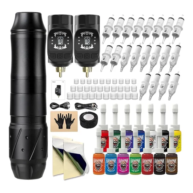 Kit Tatuaje Pistola Máquina Hawink 2 Baterias Bajo Pedido