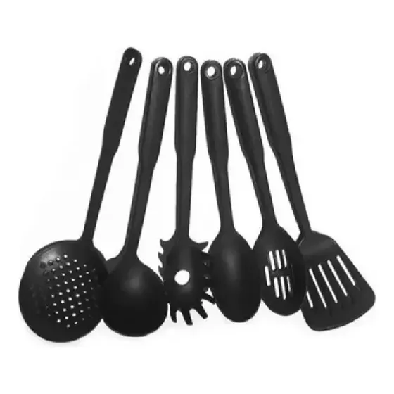 Kit X6 Utensilios Nylon Espatula Cucharon Sarten Olla Teflon